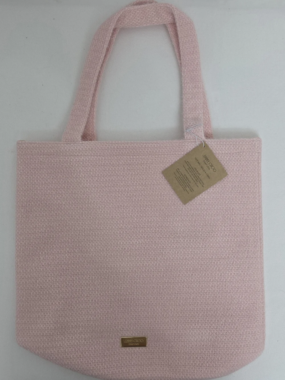 Jimmy Choo Light Pink Woven Tote